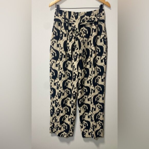 Zara Paperbag High Waisted Animal Print Belted Trousers size M - Picture 2 of 7